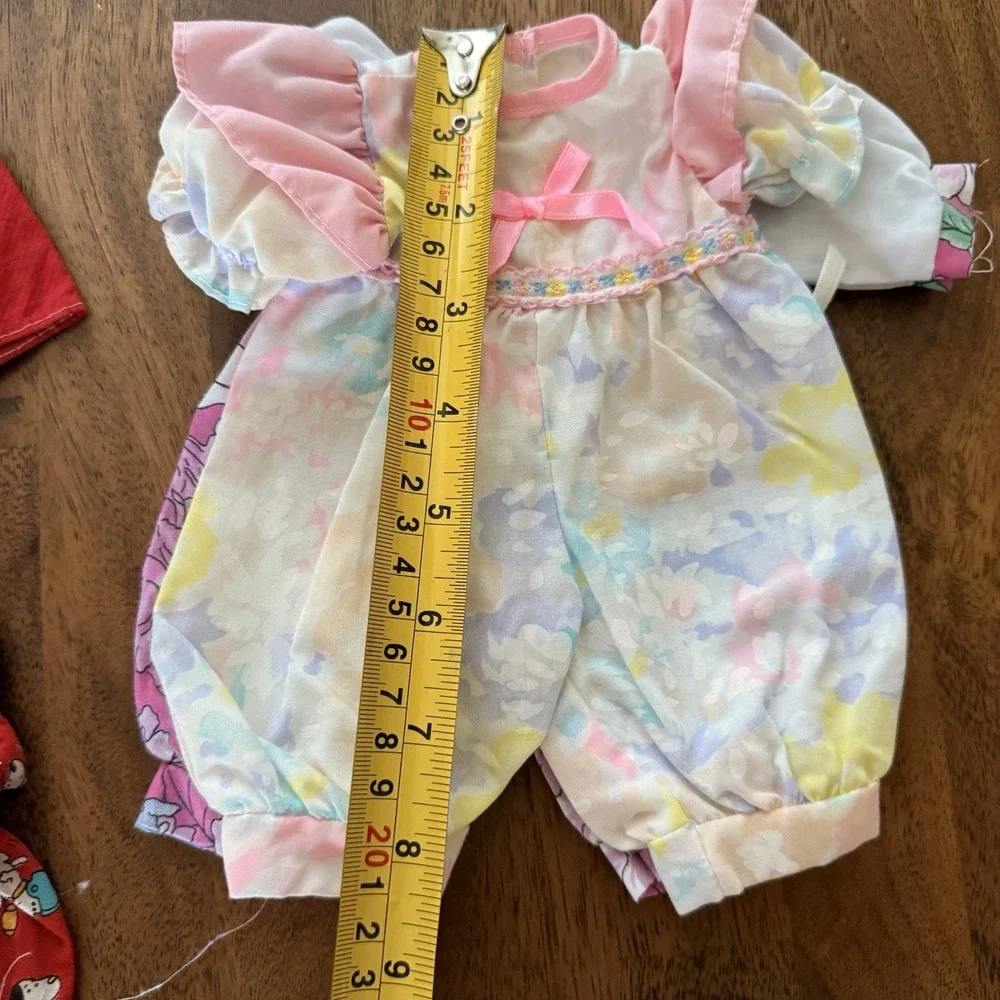 16 Piece Vintage Doll Clothes Lot Dresses Rompers 1980s